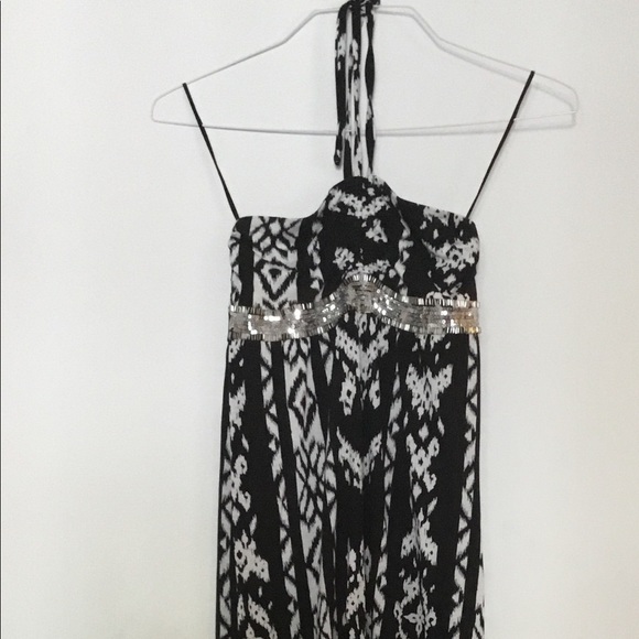 273 - NWOT INC Petite Tribal Print Maxi Halter Dress - Picture 3 of 3
